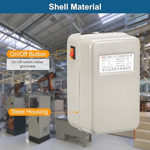 Miniatura 3 de MECCANIXITY Arrancador de motor eléctrico magnético, 220V380V 2.2KW 3HP, 3 fases o monofásico interruptor magnético motor de arranque para compresor