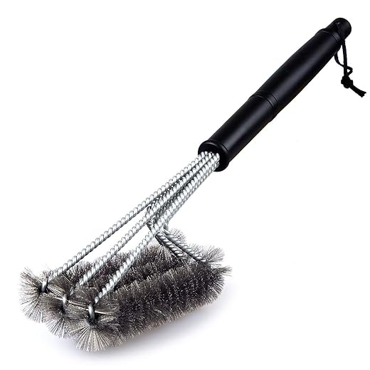 TOPULORS BBQ Grill Brush Barbecue Grill Grate Cleaner Stainless Steel Wire Brush Perfect for Grill Cooking Grates, Racks Burners, Char-Broil, Weber, Porcelain, Charcoal, Gas, Electric, Infrared Grill