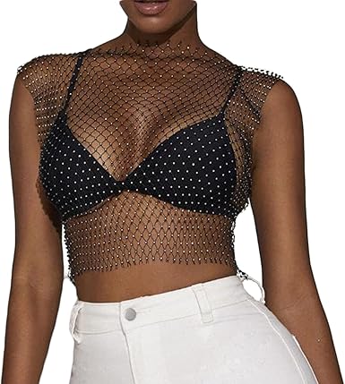 Diamond fishnet top Clearance
