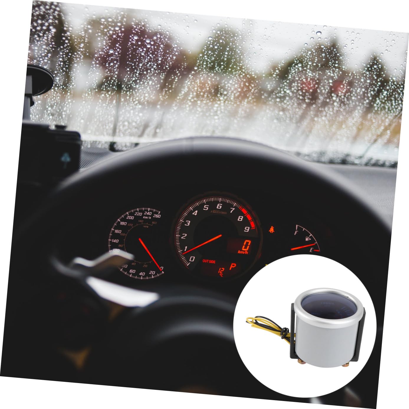 GARVALON Automotive Boost Gauge Mechanical Oil and Water Temperature Durable Pressure Monitoring Device for Cars Easy Installation with Warning Feature