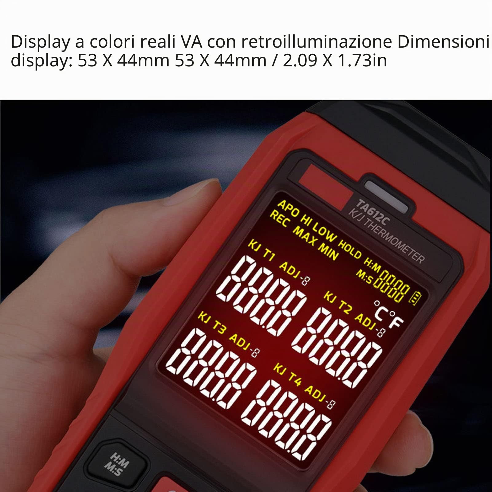 Termometro a Termocoppia Tipo K Termometro per Temperatura a a 4 Canali Termometro per Registratore Dati con Sonda a Termocoppia