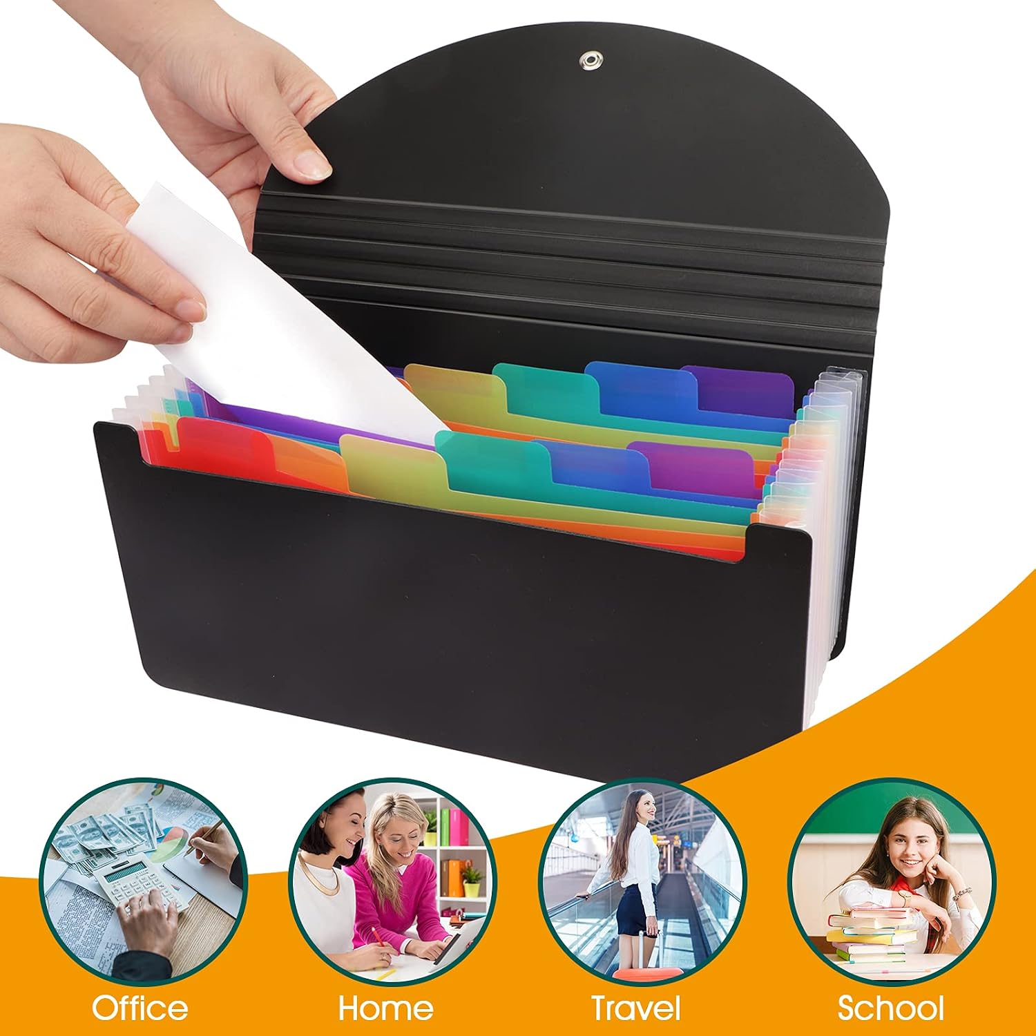 2 Pack 13 Pockets Accordion File Organizer, A6 Mini Expandable File Folder Organizer Wallet for Cards, Coupons, Receipt, Tax Item