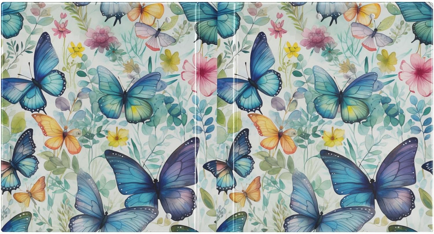 3 Ring Binder, Butterfly Floral File Folder Holds 200 Sheets File Storage for Women Men School Office Supplie