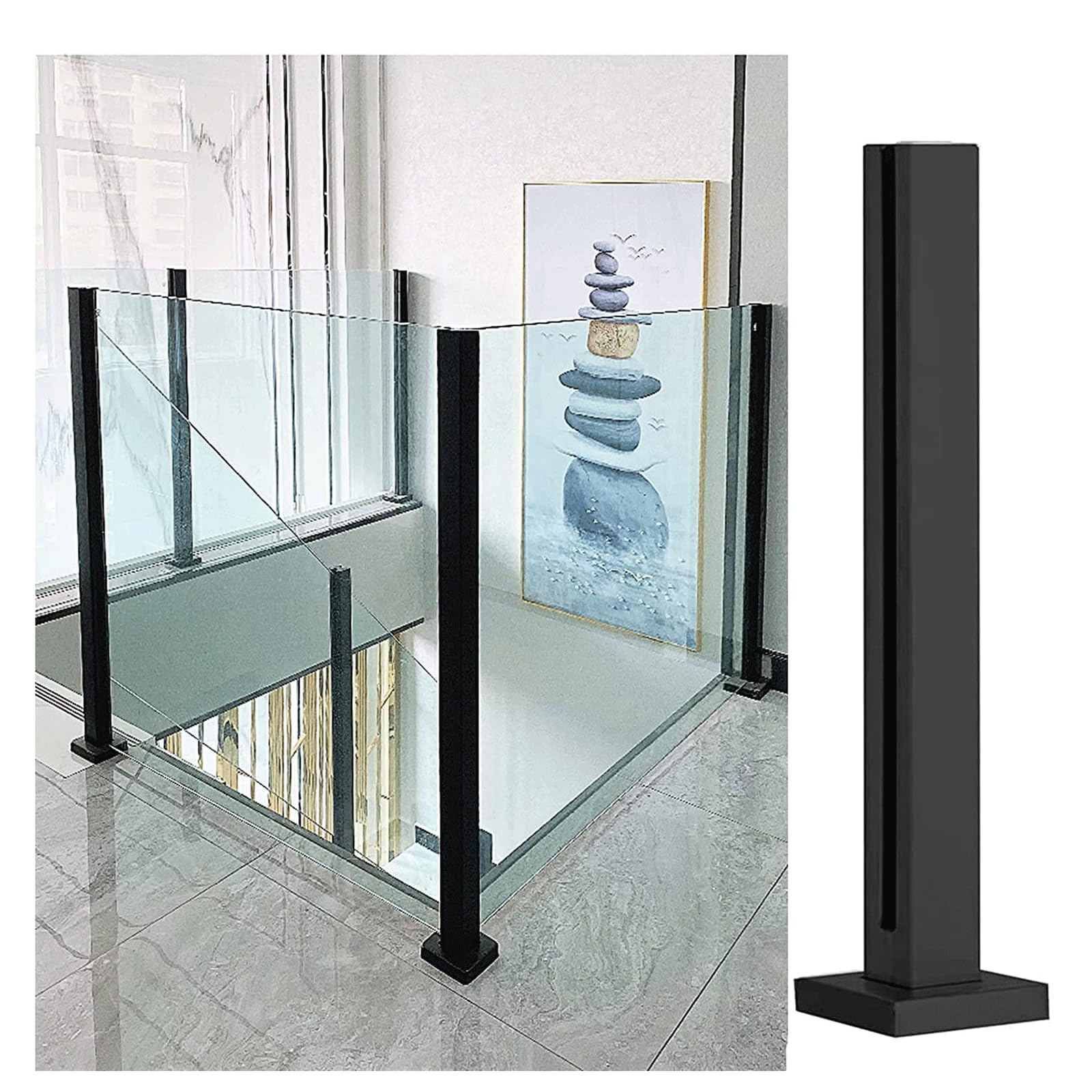 Poteaux de balustrade en acier inoxydable au sol pour terrasse et balcon moderne