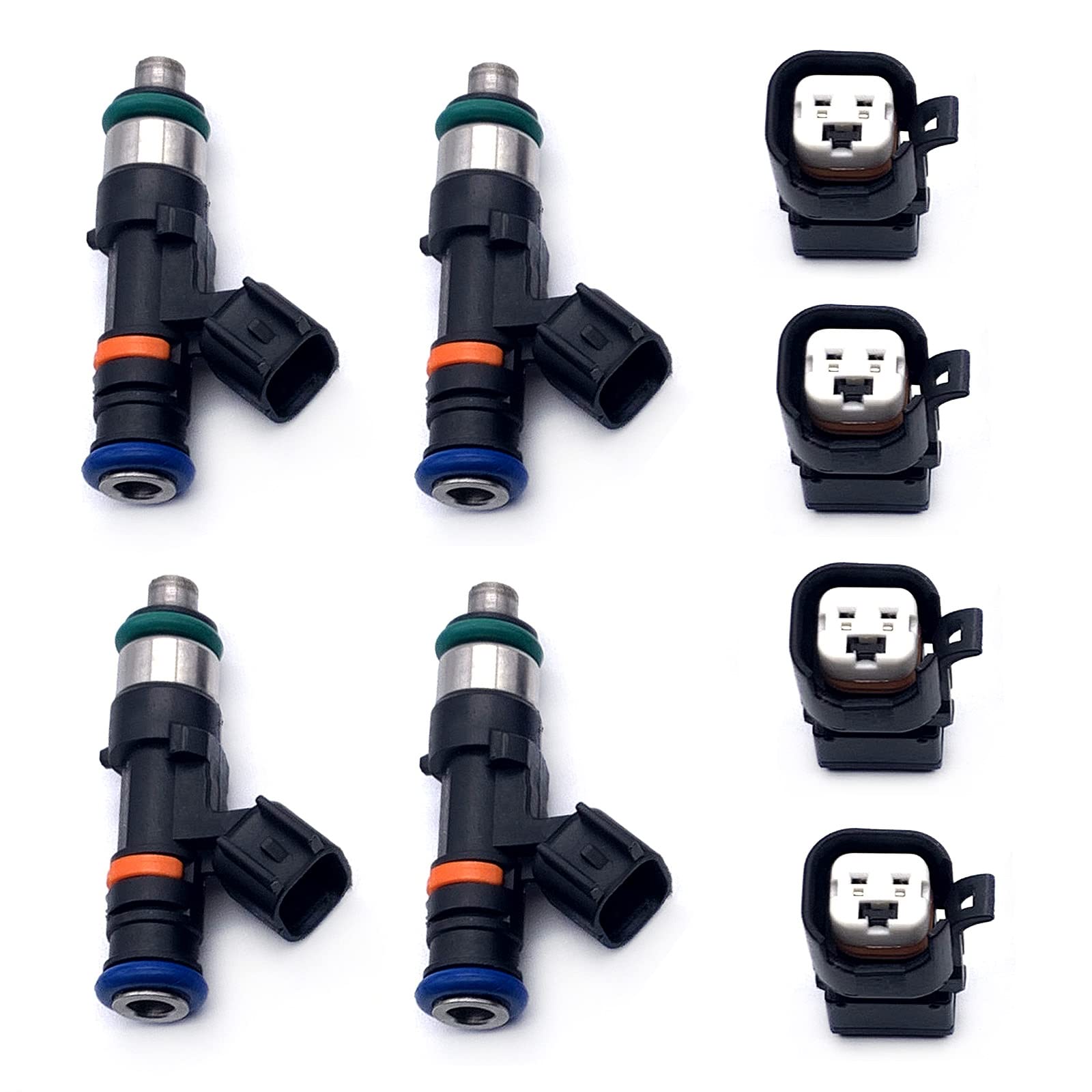 4 Set 0280158117 Fuel Injectors Compatible with 0280158298 550cc 1.8T Turbo A-u-di A4 T-T 1.8T 20V Turbo VW Golf Je-t-ta Acura EV14 GM Hon-da Ma-z-da Ford Dodge Fuel Injector