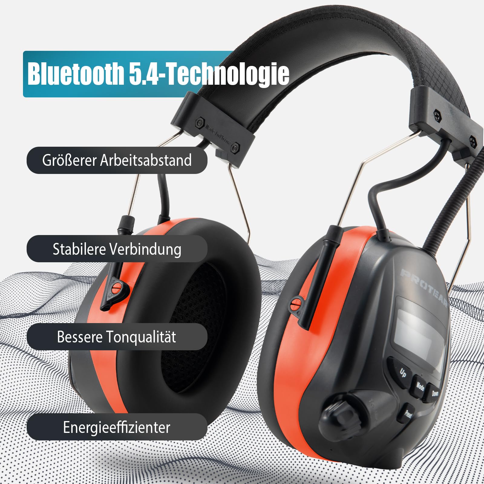 auricolari con radio DAB + / FM e Bluetooth, cuffie senza fili con cancellazione del rumore