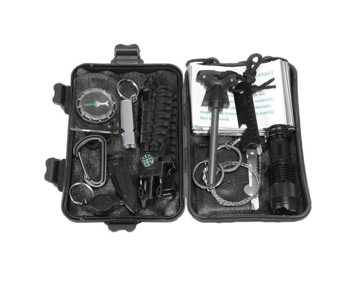 Pullox Survival kit for Camping 13 in 1 Professional Survival Kit Sos Emergency Camping Survival Equipment Kit