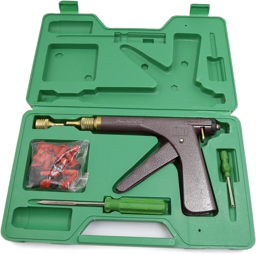 TESWNE Motorcycle Tire Plug Gun Vacuum Tires Repair Tools Kit