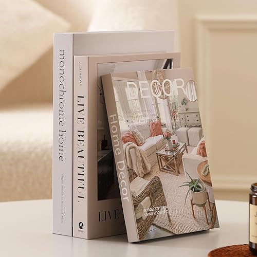 Miniatura 6 de Juego de 3 libros decorativos para decoración del hogar, elegantes libros falsos para decoración, juego de libros de decoración estética para mesa