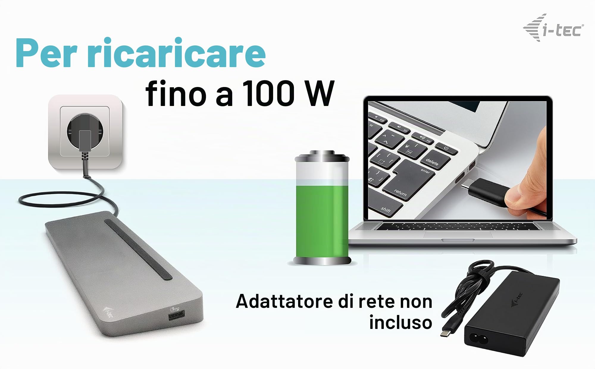i-tec USB-C Metal Ergonomic 3x 4K Display Docking Station + Power Delivery 100 W (I-TEC USB-C ERGO 3X LCD DOCK - METAL ERGONOMIC 4K DOCK PD 100 W)