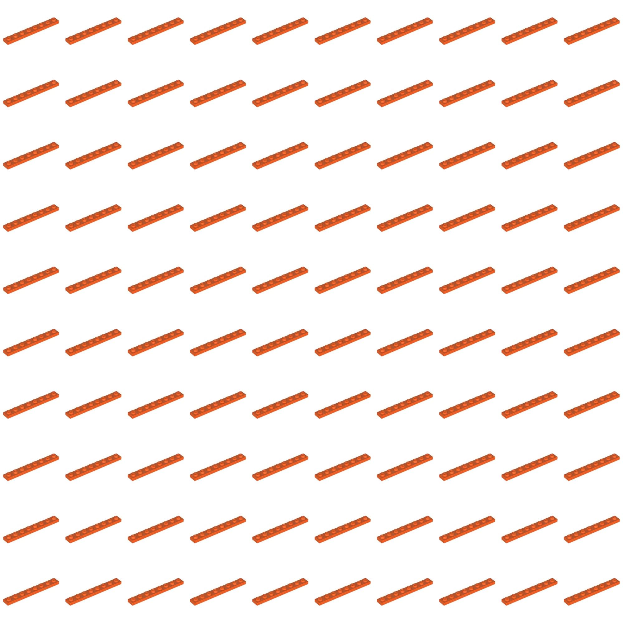 LEGO Plate 1 x 8, Part 3460 (Reddish Orange, 10, Bricks) — image 1