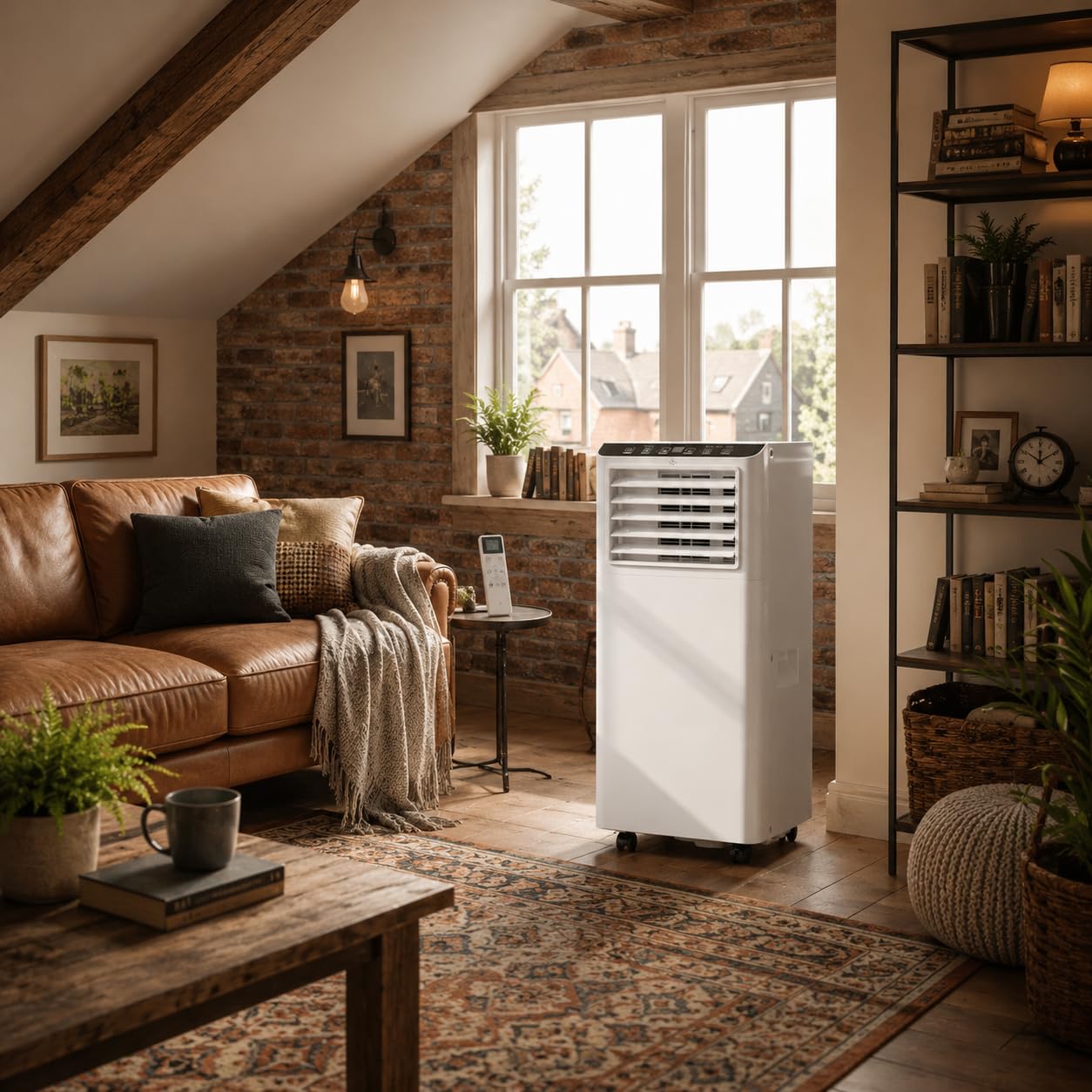 Garveemore White-6 7000 Btu Portable Air Conditioner For Home, 3-In-1 Mobile Air Con With Cooling, Fan & Dehumidifier Modes, Remote Control And Window Vent Kit, Energy Efficient Class A, Covers Up To 28M²