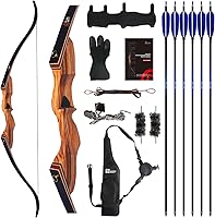 Sanlida Eagle X9 58" Takedown Recurve Bow & Arrow Set - Wooden RH Hunting Bow 25-60lbs for Adults & Practice