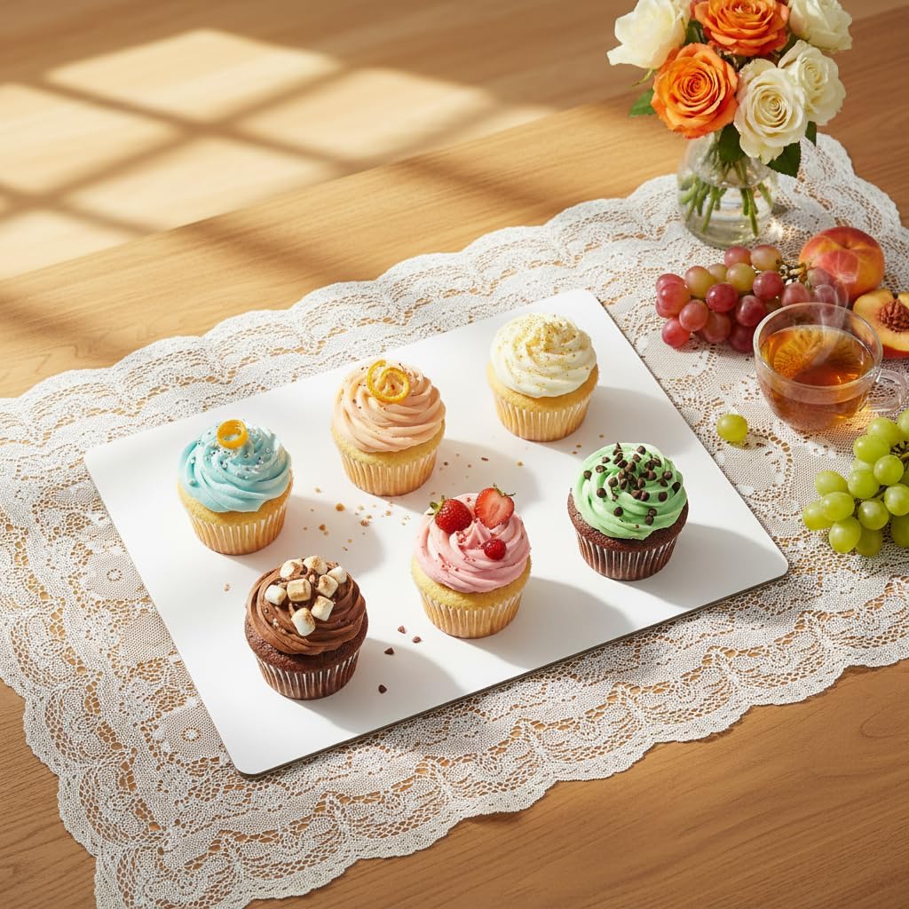 8PCS Rectangle Cake Boards,13.75 x 9.75 Inch White Greaseproof Cardboard, Disposable Half Sheet Cake Board Trays for Sheet Cakes, Pastries, Bakery and Catering