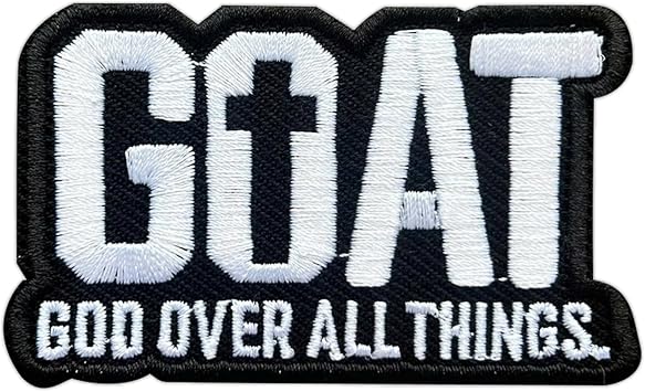 God Over All Things Cross 3 Inches Hook and Loop Embroidered Applique Patches, Faith Embroidery Patch, DIY Accessories for Backpacks Army Vests Dog Harness Clothes,Worship Gifts for God Lover