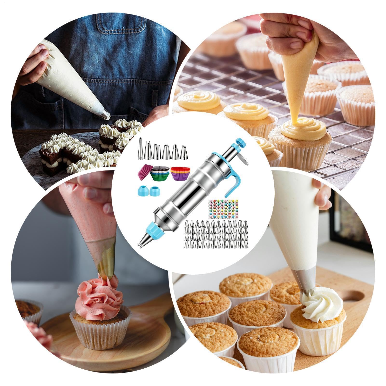 Kit Manga Pastelera para Glaseado Dispensador de Relleno Crema para | Herramienta Dispensadora de Crema para Postres, Tartas, Galletas, Chocolate, , Cumpleaños y Días Festivos