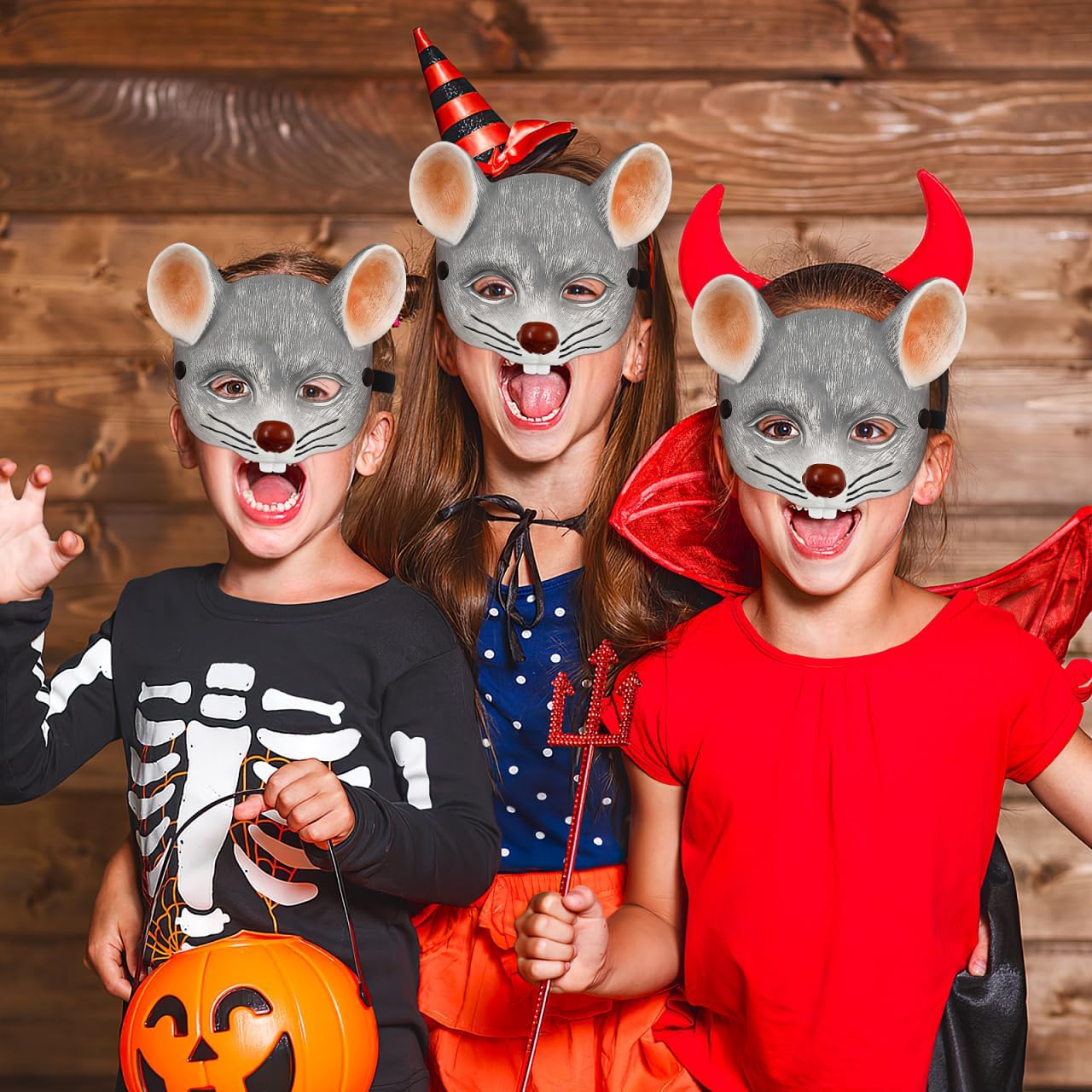 PRETYZOOM 3 Pack Carnival Mask 3D Mouse Animal Cosplay Face Cover Party Mask for Halloween Masquerade Kids Adults