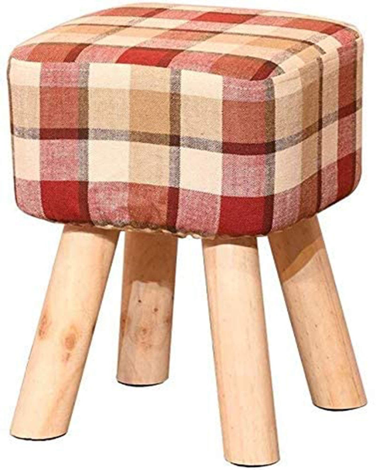 Banc à chaussures en bois DASHADAO petit tabouret rouge multifonction pour salon
