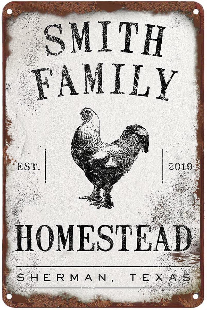 Vintage Style Art Print Tin Sign Vintage Tin Sign Poster Board Man Cave Shabby Chic Housewarming Gift Chicken Coop Sign Farmhouse Chicken Decorations 5.5x8inch
