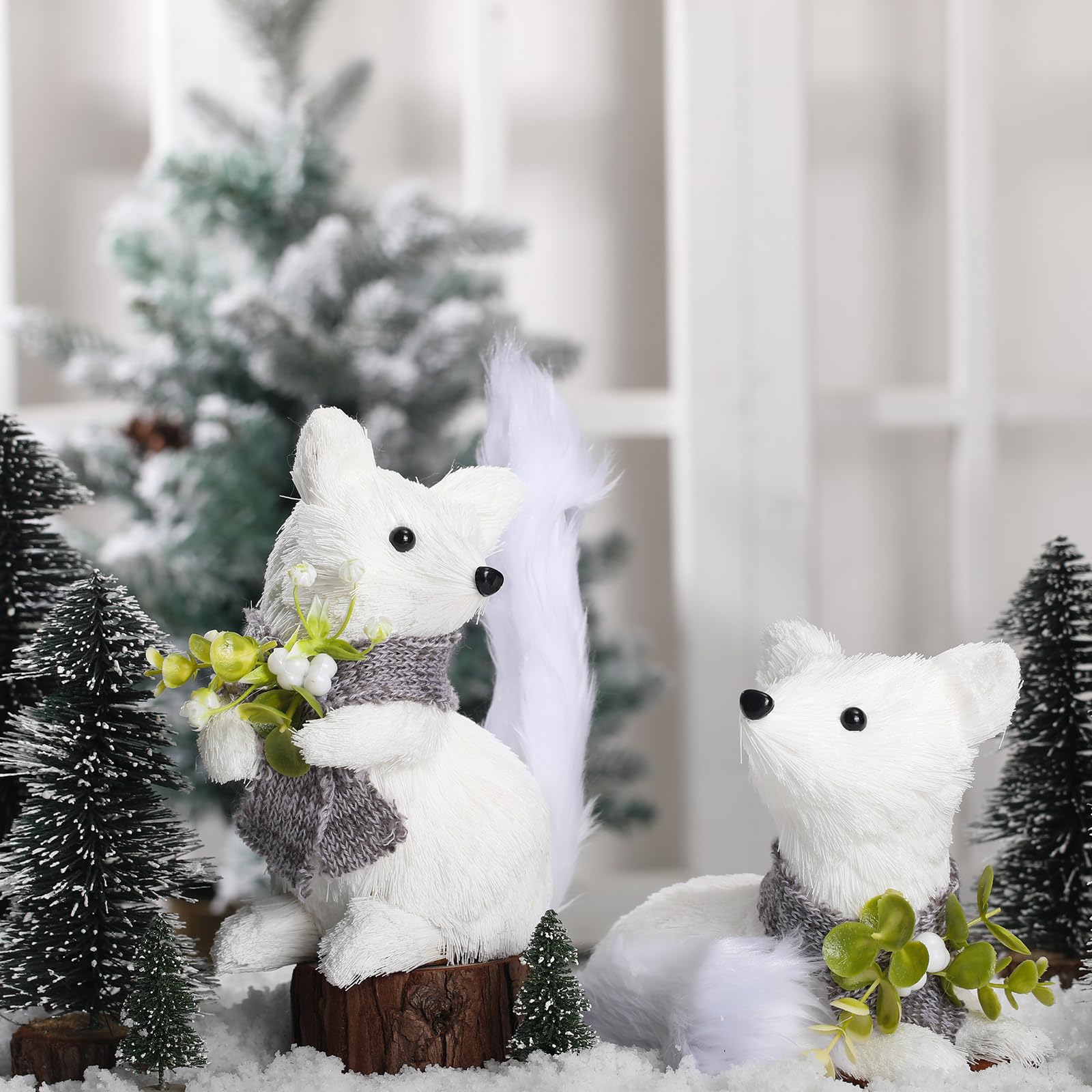 Amazon.com: Vercraft 2 Pack 9 Inches Christmas White Sisal Fox