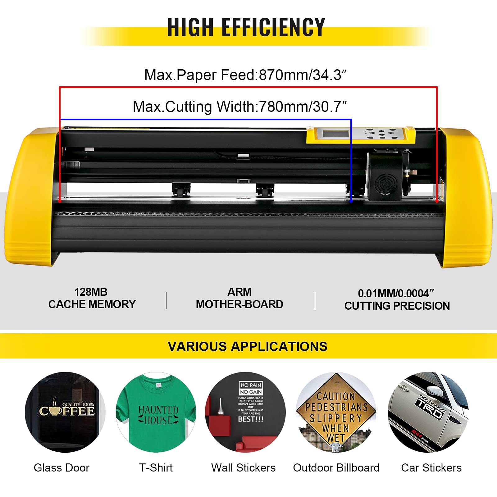 Buy VEVOR Vinyl Cutter Machine, 870mm Cutting Plotter, Automatic Camera