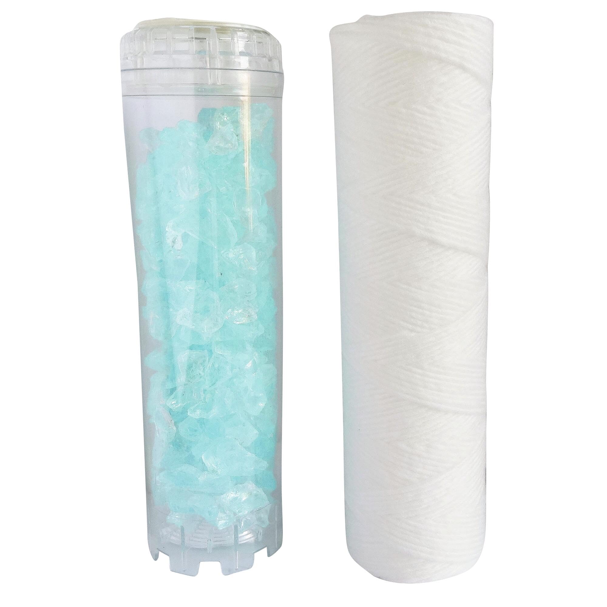 AQUAWATER - 105010 - Kit Performance - Lot de 2 cartouches : 1 filtrante bobinée et 1 pour filtrer les impuretés contenues dans l’eau. Pour bol de taille standard 10"- Durée de la cartouche 12 mois