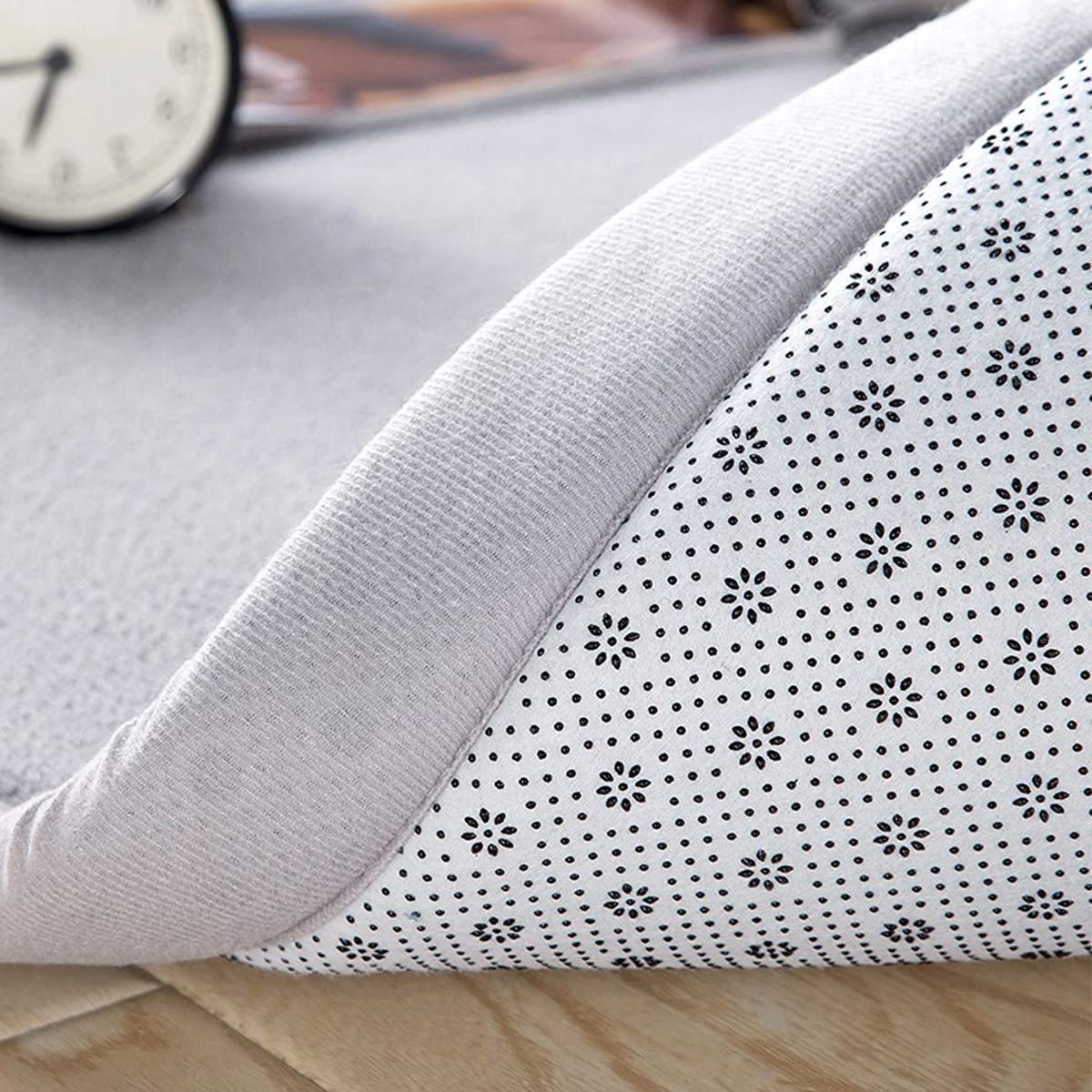 GGoty Großer Teppich, Korallensamt, Baby-Spielmatte, dick, für Kinder, Arbeitszimmer, Küche, Kinderzimmer, Krabbelmatte für Babys, rutschfeste Yogamatte (120 x 200 x 2 cm, grau)