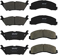 Vista 11 de Juego de pastillas de freno delanteras y traseras de 4 ruedas de repuesto de pastillas de freno de disco de cerámica para Nissan Pathfinder