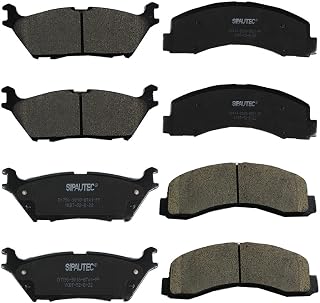 Front and Rear Brake Pad Set 4-Wheel Set Ceramic Disc Brake Pads Replacement For 2015/2016/2017/2018/2019/2020 Ford F-150 With Electric Parking Brakes