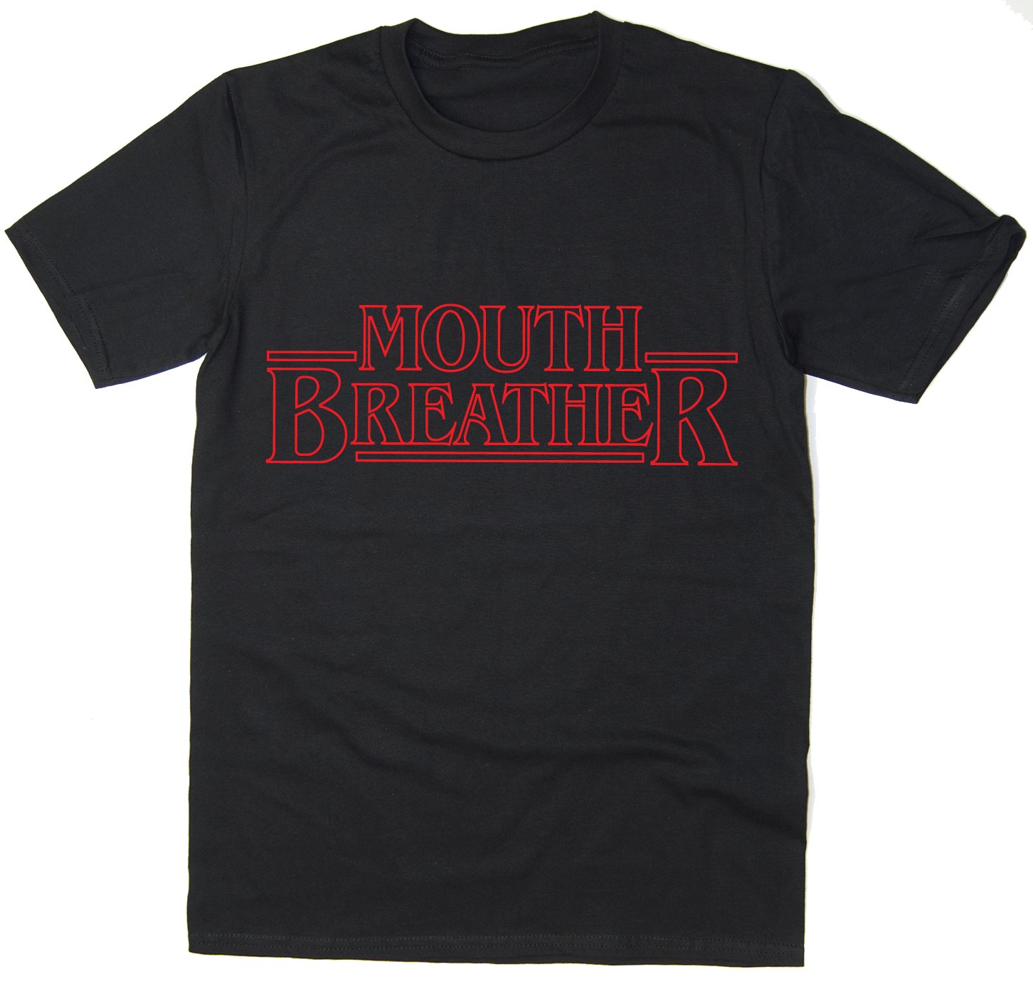 Rocket Fuel Men's Black 'Mouth Breather' Funny Printed T-Shirt - Medium