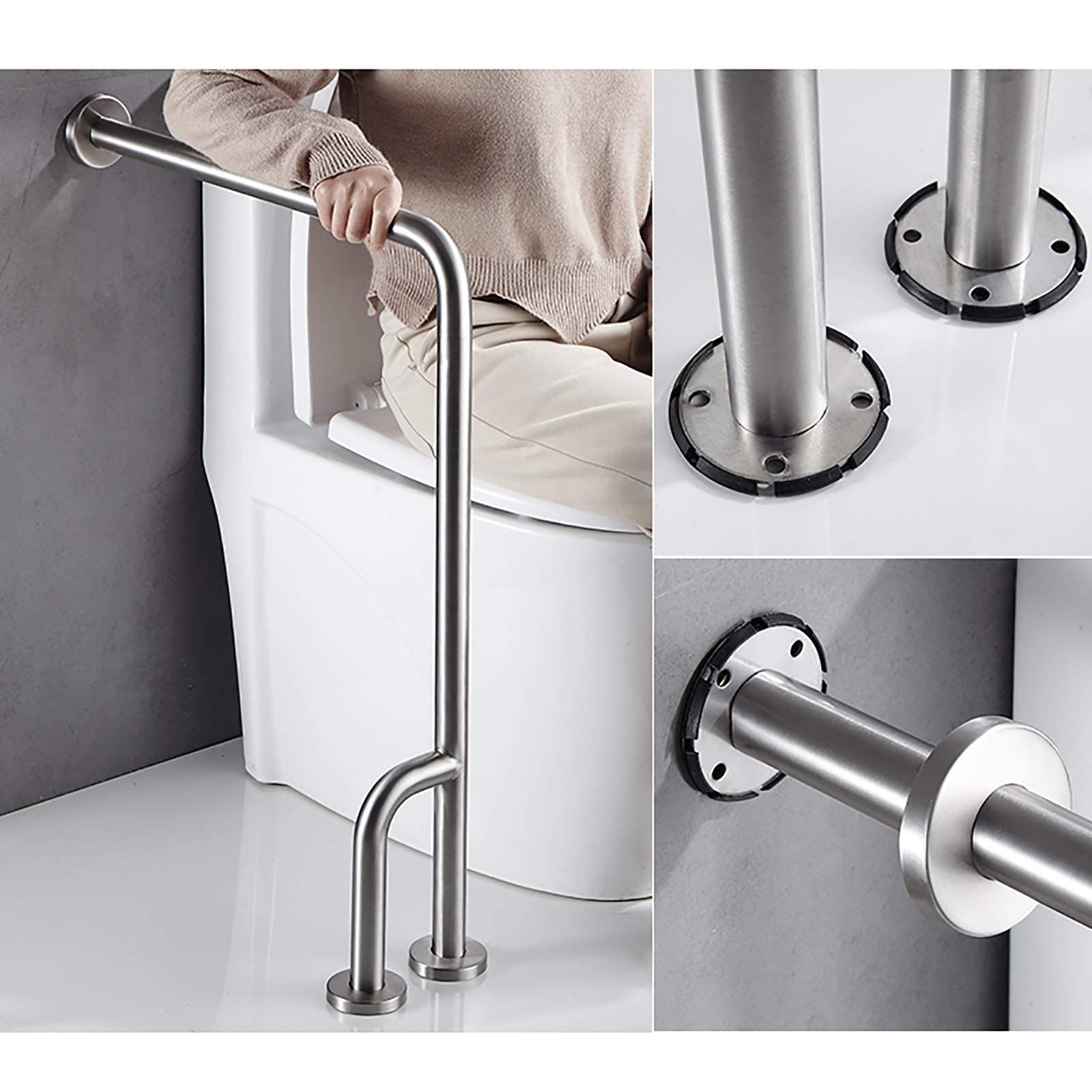 Barra di Sostegno per WC da 28 Pollici in Acciaio Inossidabile per disabili,Barra di Supporto di Sicurezza per Doccia da Bagno montata a Parete,impugnature Antiscivolo per Anziani disabili