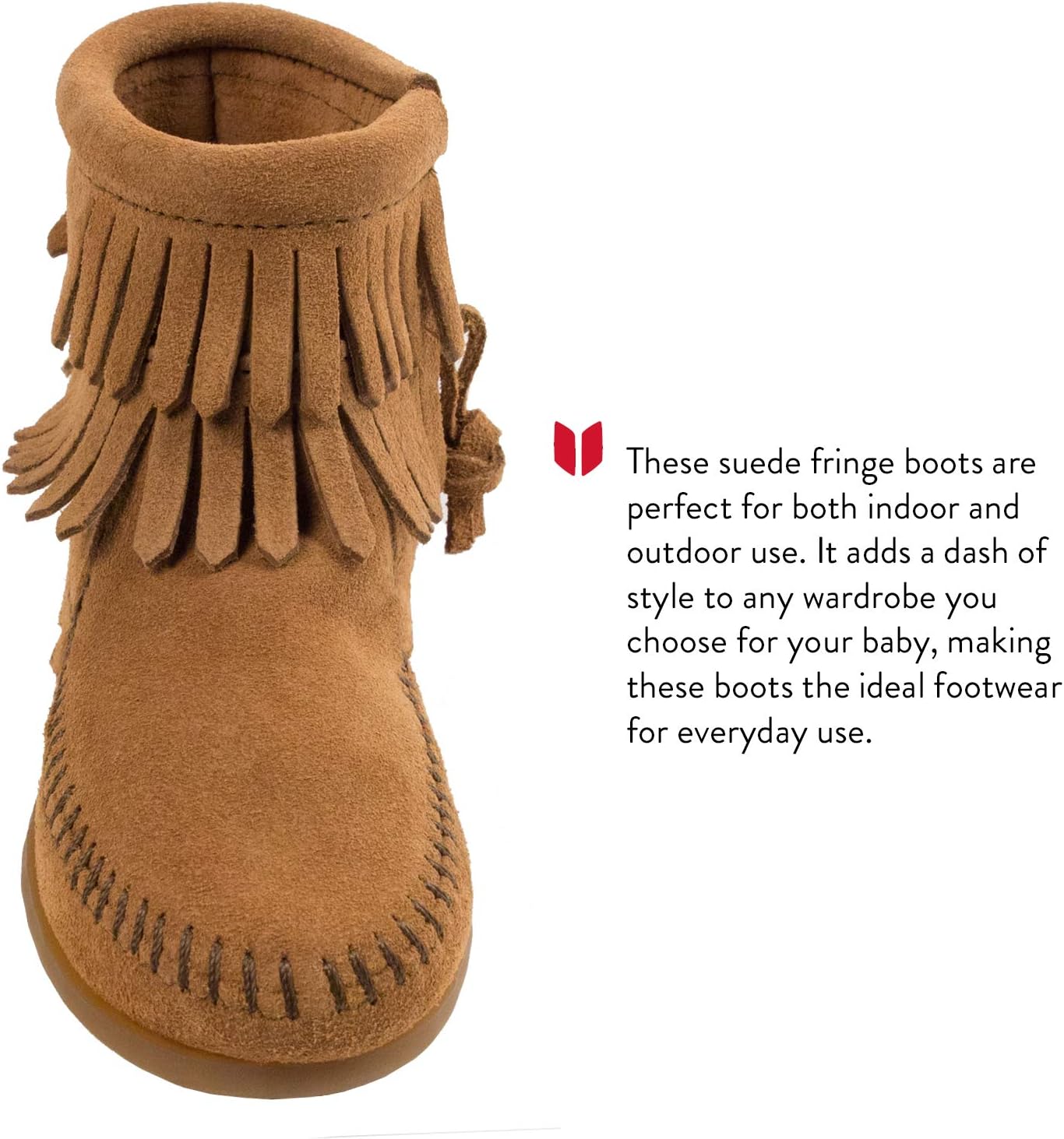 Minnetonka Kid's Double Fringe Side Zip Boot - Image 4