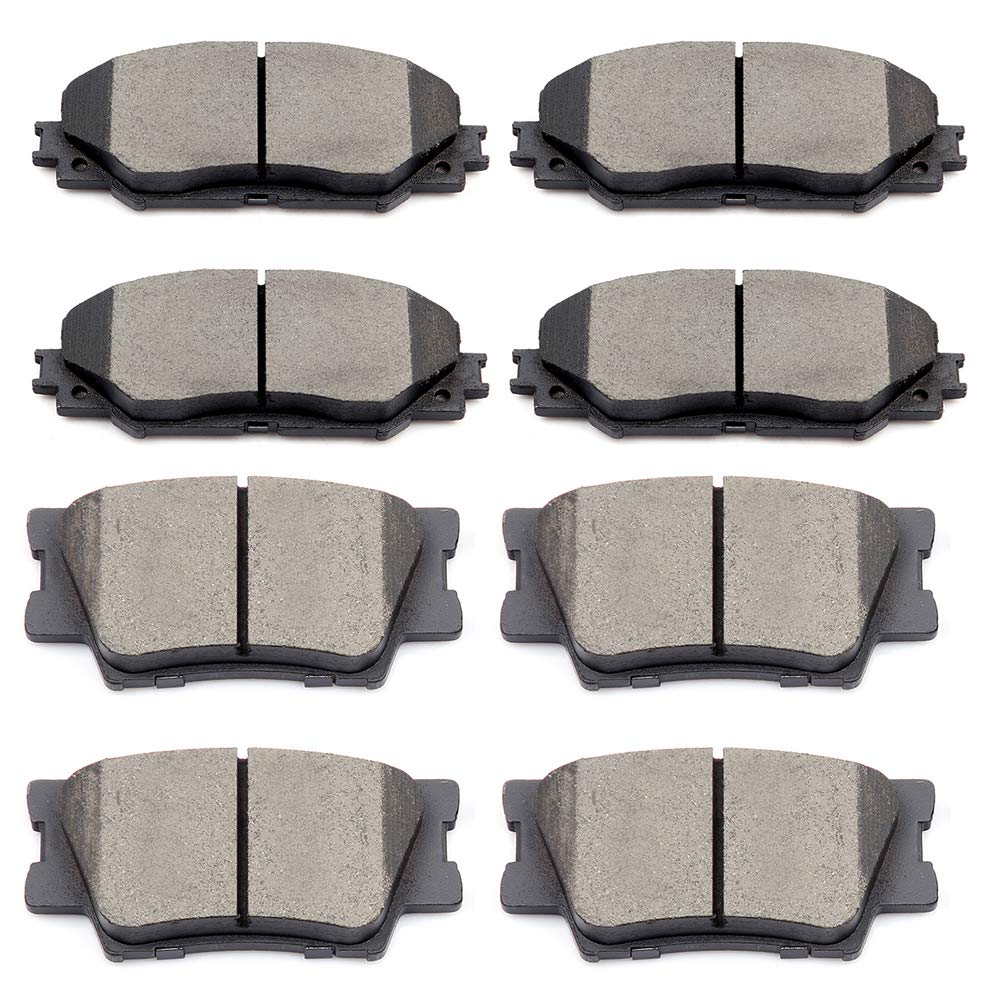 cciyu D1210 D1212 Ceramic Front Rear Brake Pad Set Fit For 2010 For Lexus HS250h,2011-2015 For Toyota For RAV4