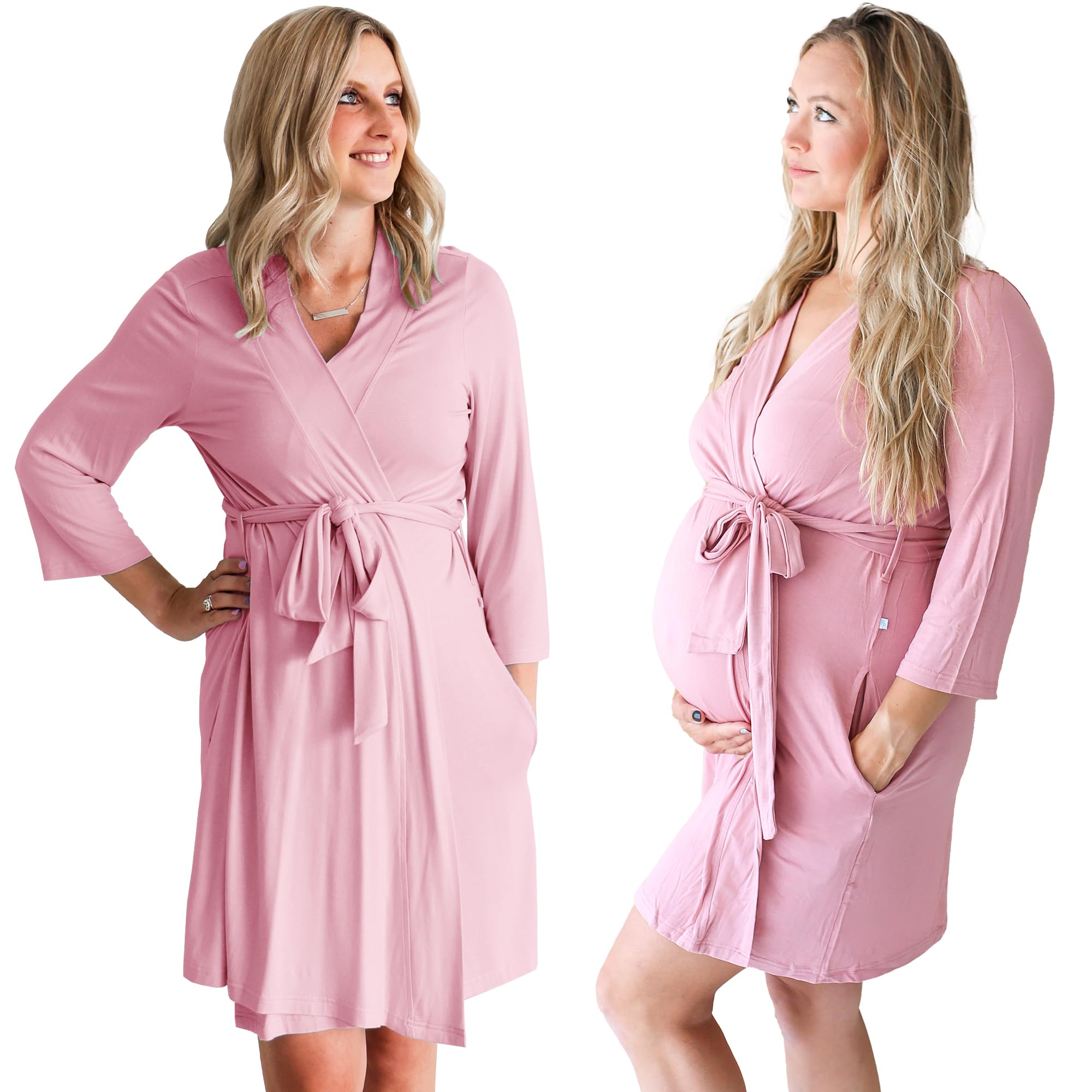 Posh Peanut Maternity Robe for Hospital Delivery - Soft Viscose from Bamboo Postpartum Robe for Women Nursing Lounging