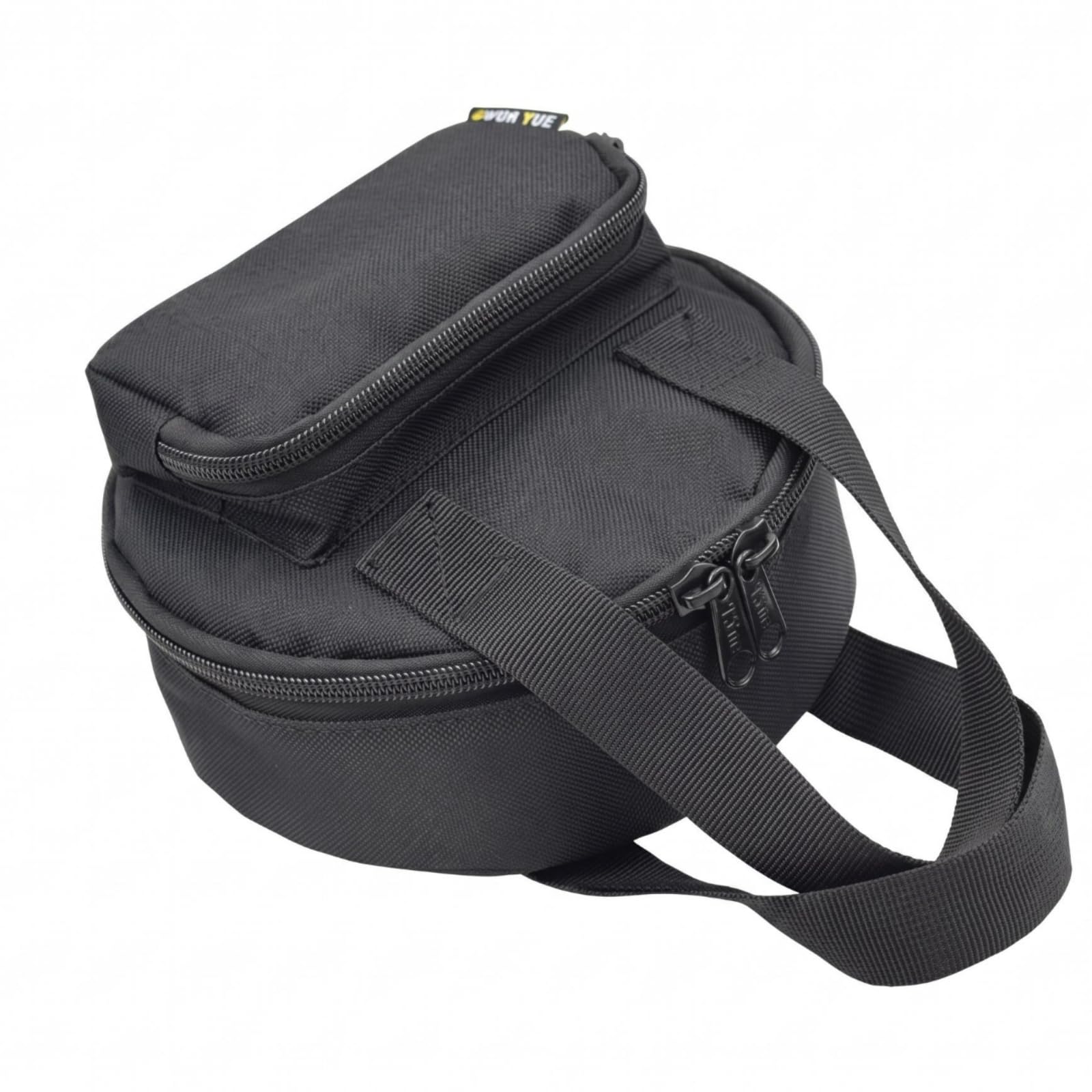 Portable Storage Case Lightweight Zippered Tote Bag Large Capacity Round Tote Bag for Live Broadcasting, Black-image-36