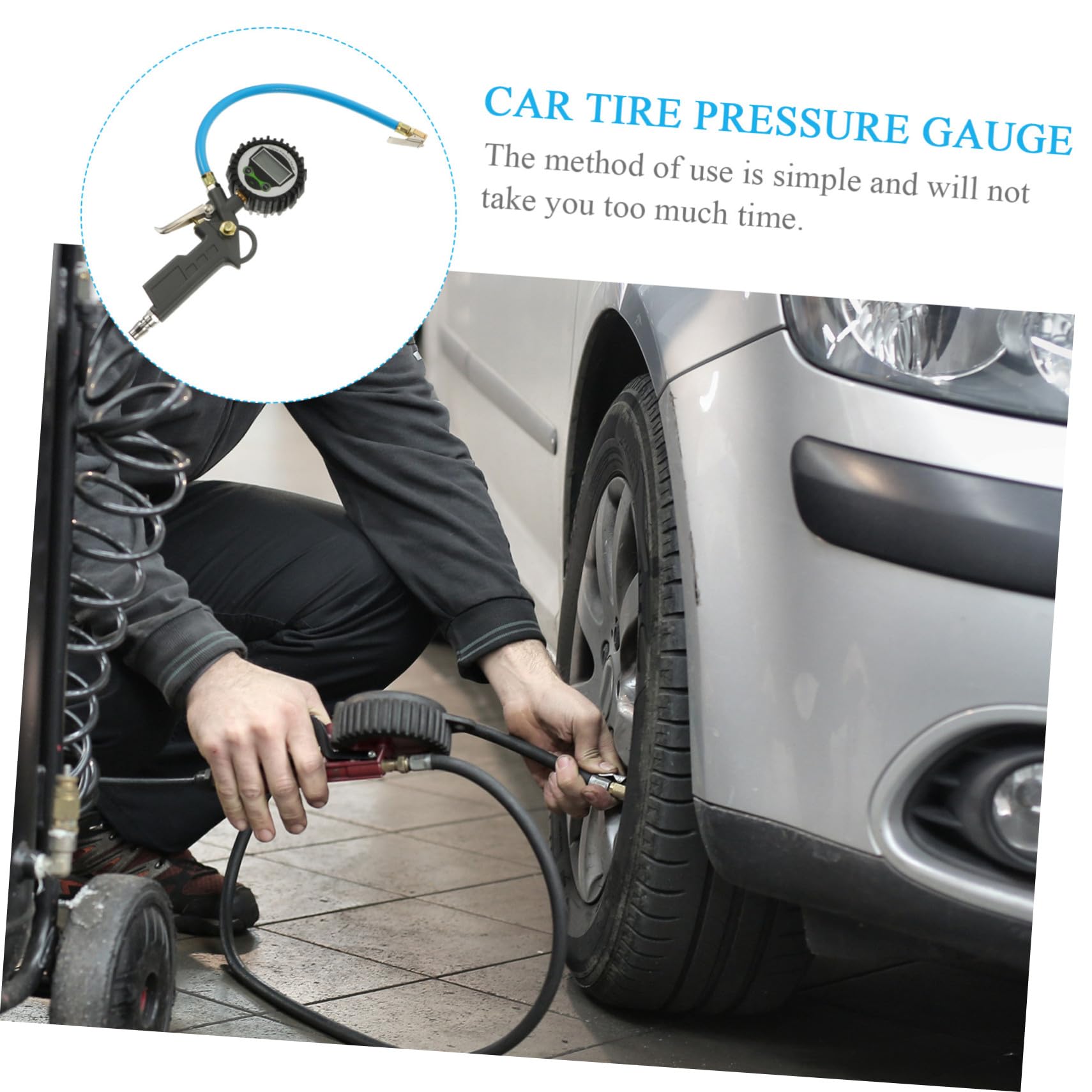 Manomètre Pression Pneu Numérique avec Écran LCD Précis et Contrôle Facile Pression des Pneus pour Voiture et
