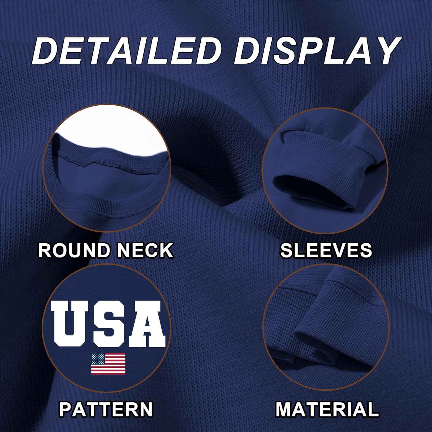 Usa Sweatshirt Women Oversized American Flag Sweater Graphic Hoodies Cotton Pullover Long Sleeve Letter Print Shirt - Image 7