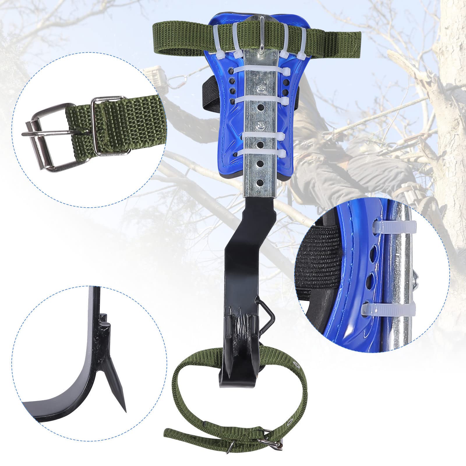 Grimper aux Arbres Crampons d'arbre à l'escalade avec 2 Vitesses et Sangles de sécurité à 5 Points,Simple à Utiliser pour cueillir des Fruits, grimpe Arbre et Sports de Plein air