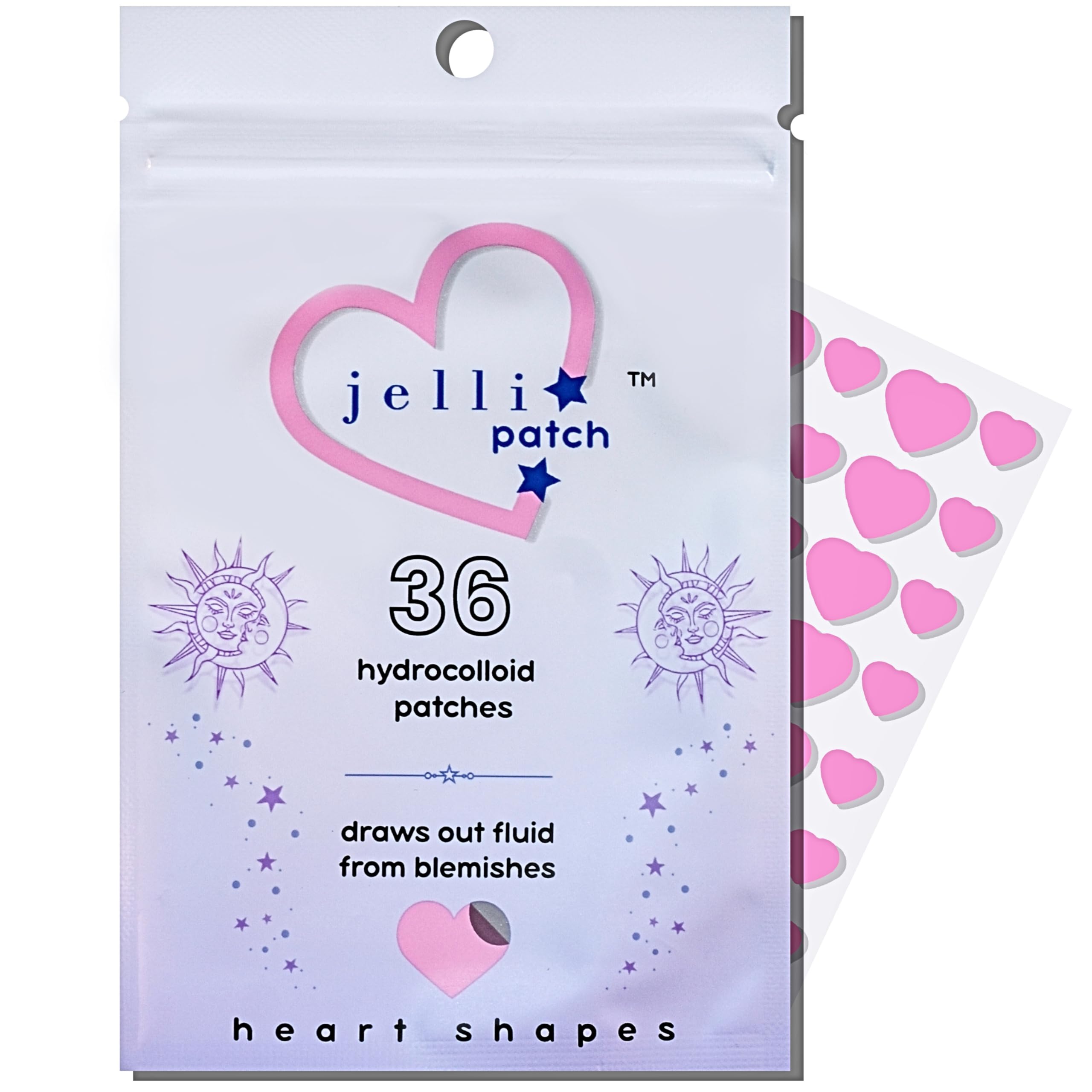 Cute Heart Pimple Patches For Face - Acne Skincare Sticker - Hydrocolloid Heart Shape Acne Stickers - Absorbing