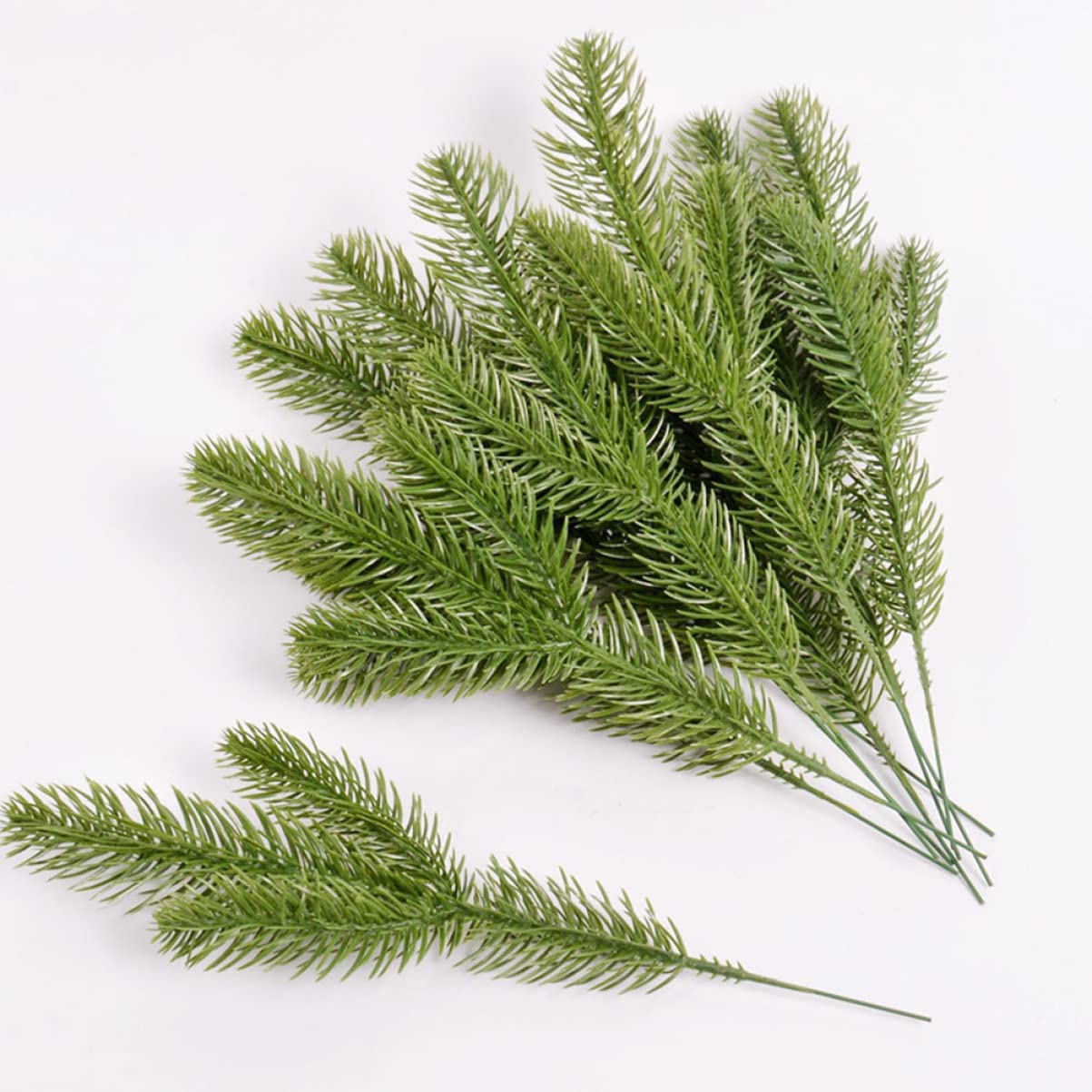PRETYZOOM 3 Sätze Simulierte Dreizackige Kiefernnadeln Kleiner Falscher Kaktus Weihnachtliche Tischdeko Dekorative Weihnachtsgirlande Weihnachtsdekoration Rot Green Plastikblume 20 Stück * 3