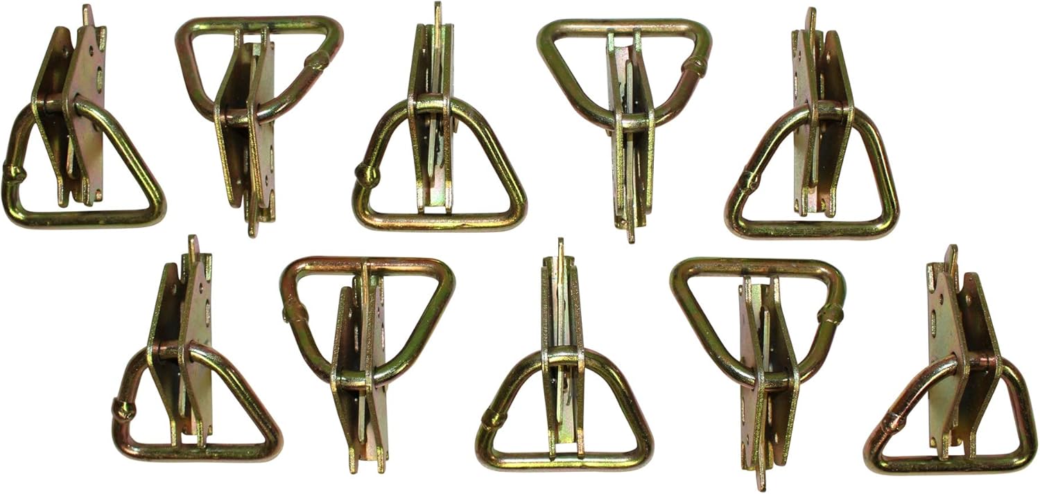 Black Friday 🔥 SGT KNOTS Spring Loaded Triangle Ring - Adjustable E Track Clip for Tie Down Anchors, Cargo Straps and Tiedown Rail (10Pack)