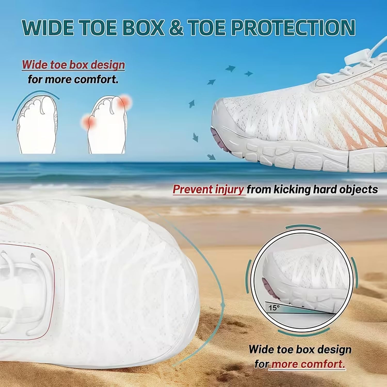 Shoes for Women, Wide Toe Running Footwear, Flexible Slip-Resistant Orthopedic Shoe for Walking, Hiking, Workout
