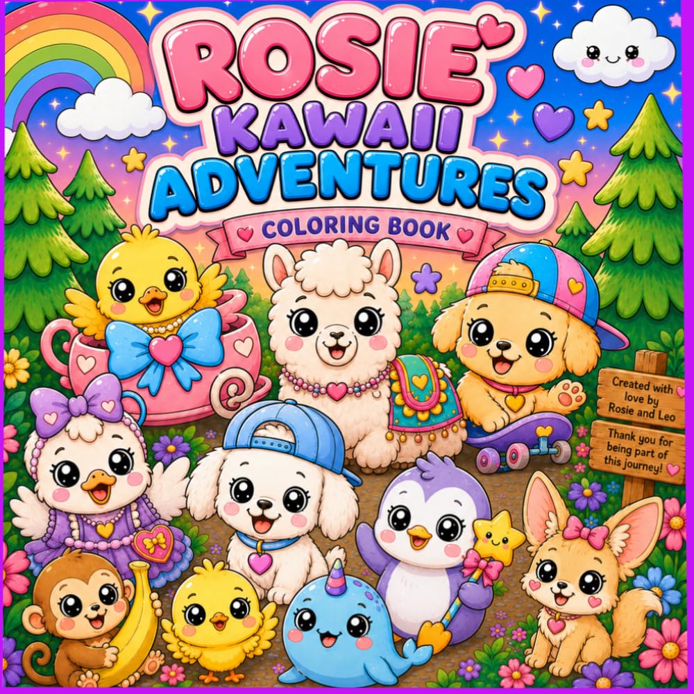 Rosie Kawaii Adventures: A Cute & Cozy Coloring Book