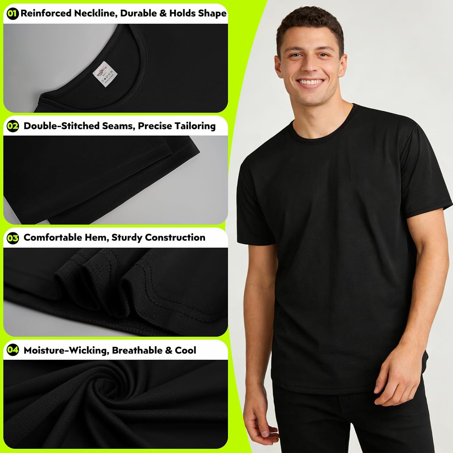 Custom Shirt, Custom Shirts Men Workout Shirts Dry Fit Moisture Wicking Short Sleeve Athletic Work T-Shirts