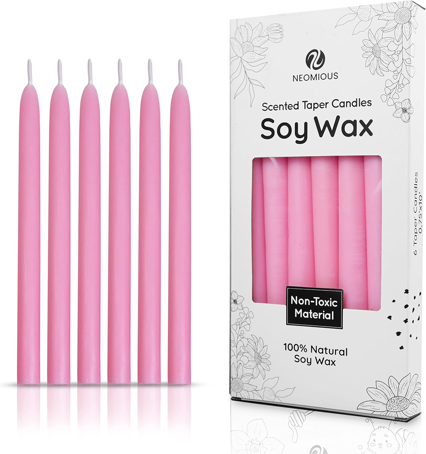 NEOMIOUS 6 Pcs Scented Delightful Vanilla Bean Taper