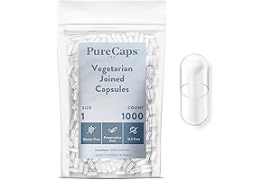 PureCaps USA - 1,000 Empty Vegetarian Pill Capsules Size 1