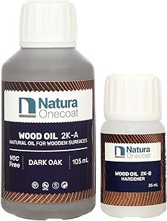 Wood Stain Oil - 85 ft² - 140 ml, Dark Oak – Wood Finish for Interior Furniture & Floor - Linseed Wood Oil - Fast-Drying - Environmentally Friendly - Extra Durable Hard Wax Oil