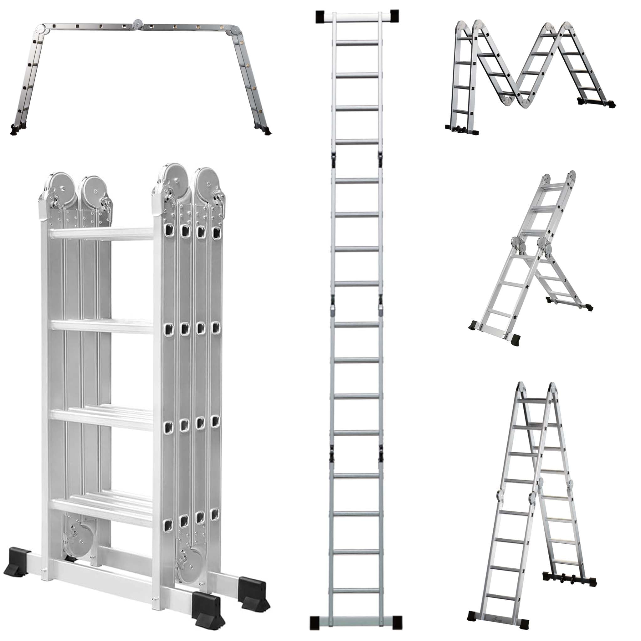 Equal 12 FT. Aluminium Foldable Multipurpose Step Ladder/Extension Ladder/Portable Step Super Ladder; 150kg Capacity - EN131 Certified (3.6m/4x3 Step) (B074J89SLH) Amazon Price History, Amazon Price Tracker
