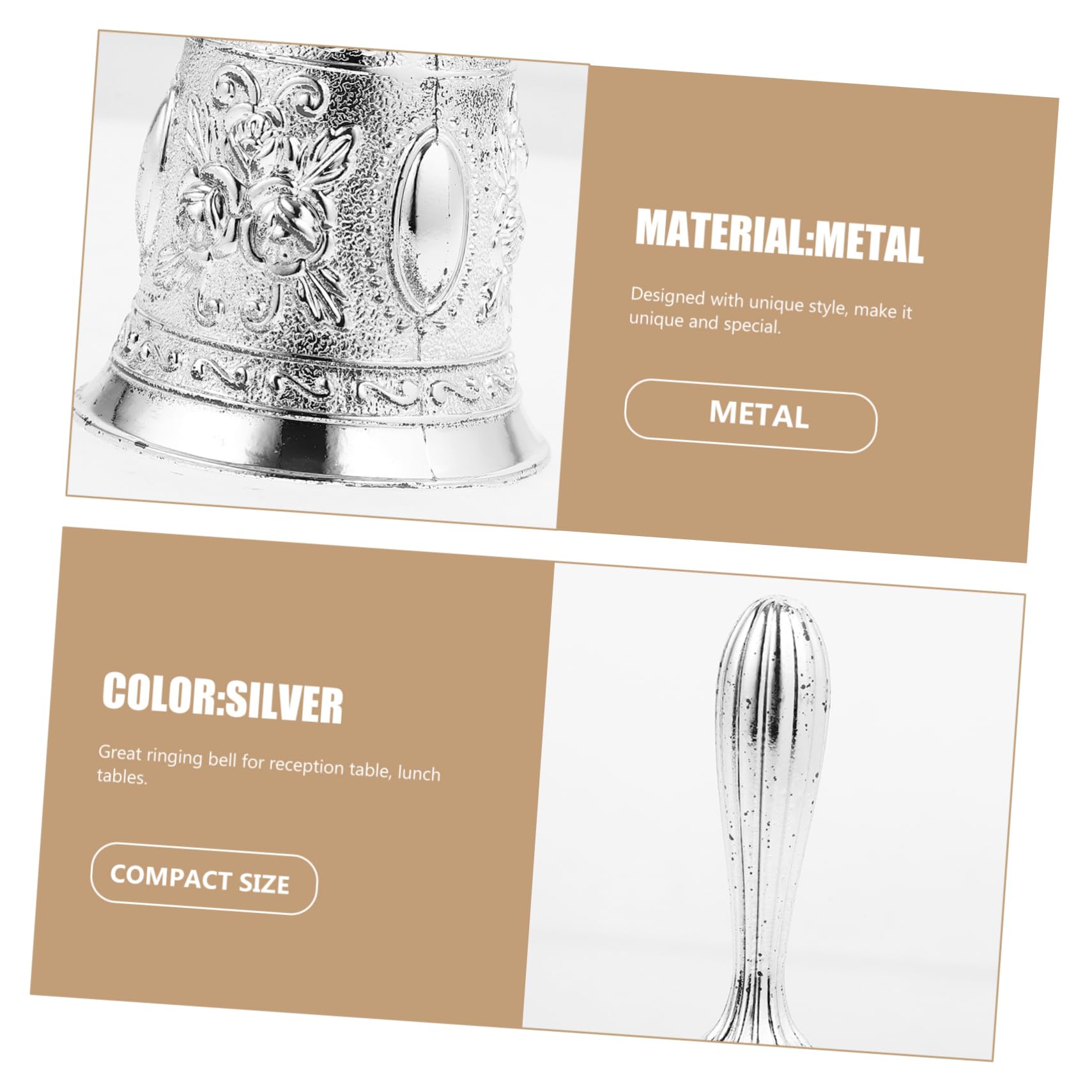 OSALADI 5 Piezas Campana de Mano de Metal Campana de Servicio para Escuela Decorativa para Múltiples