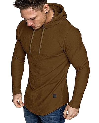 Lexiart Mens Fashion Athletic Hoodies Sport Sweatshirt Solid Color Fleece